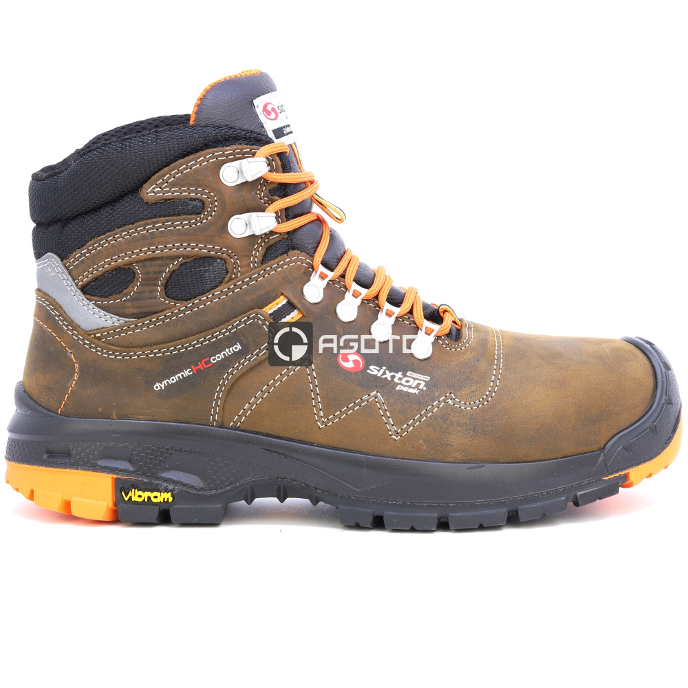 detail SIXTON Tonale S3 hnědá pánská pracovní obuv