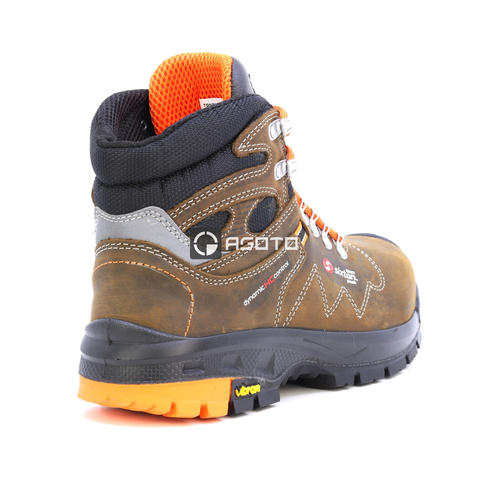detail SIXTON Tonale S3 hnědá pánská pracovní obuv