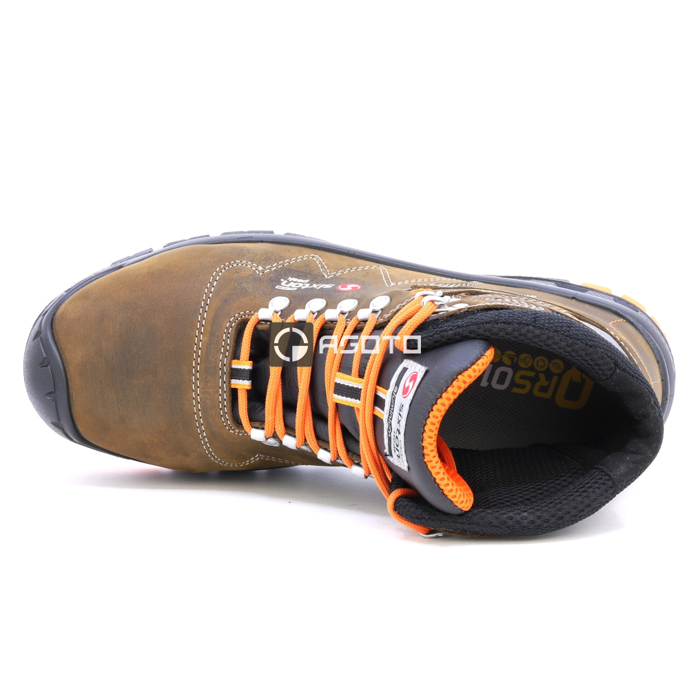 detail SIXTON Tonale S3 hnědá pánská pracovní obuv