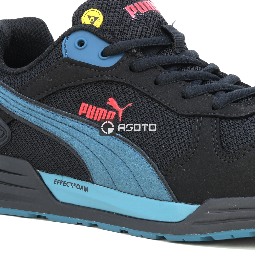 detail PUMA Frontside S1P ESD černá pánská pracovní obuv