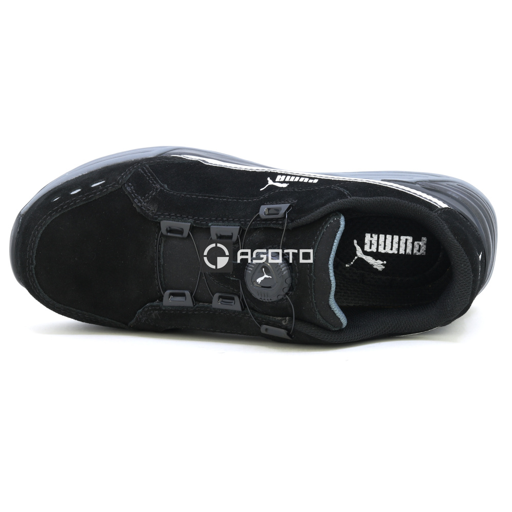 detail PUMA Airtwist low S3 černá pánská pracovní obuv + rychlozavazovací systém DISC