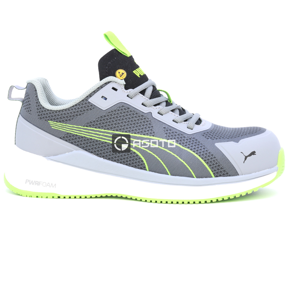 detail PUMA Slide Low S1PS ESD grey/green šedá pánská pracovní obuv Výprodej