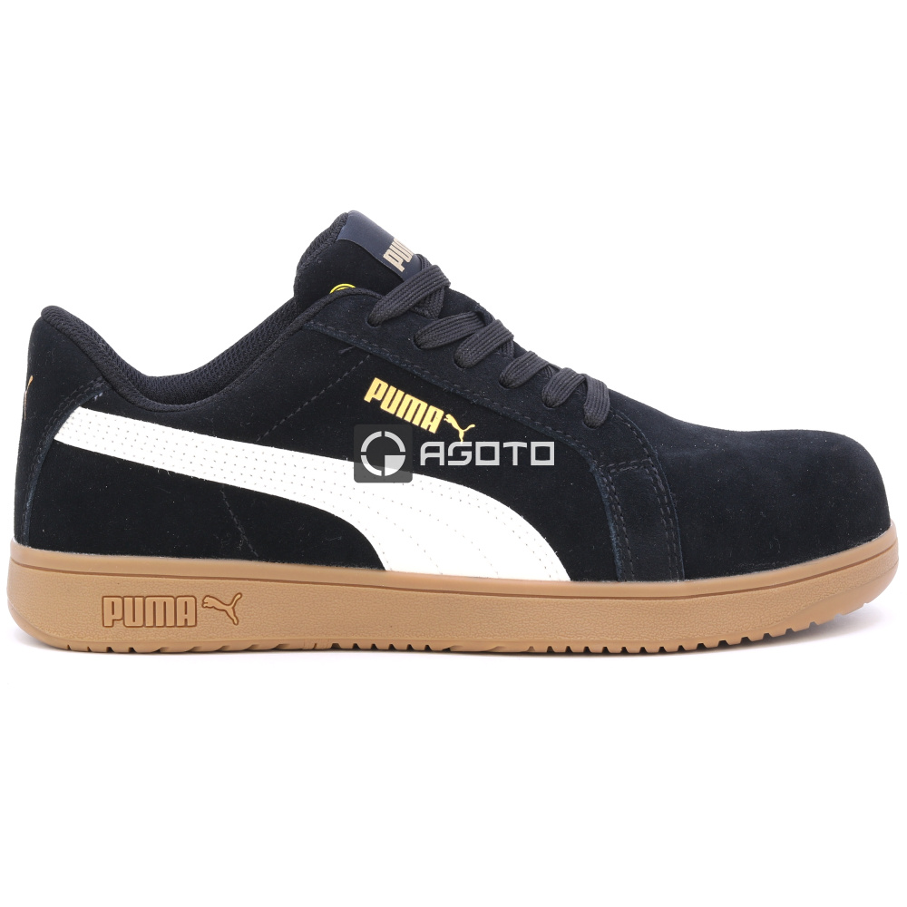 detail PUMA Iconic low S1P ESD blk/gum černá pánská pracovní obuv