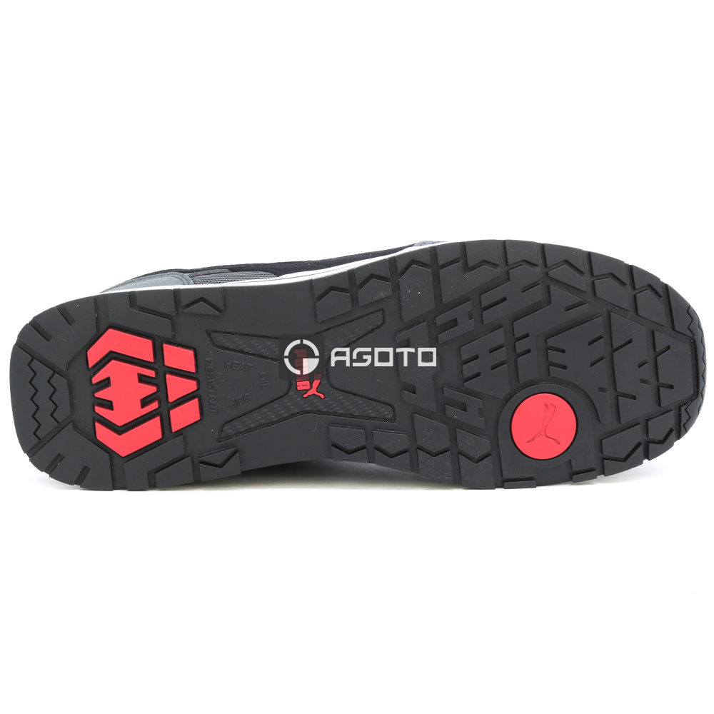 detail PUMA Rider Grey Low S1PS ESD šedá pánská pracovní obuv