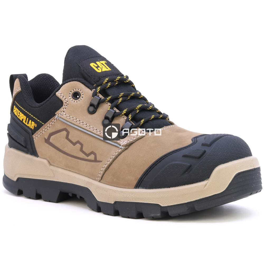 detail Caterpillar pánská kožená pracovní obuv Striver XL Low S3 FO HRO béžová