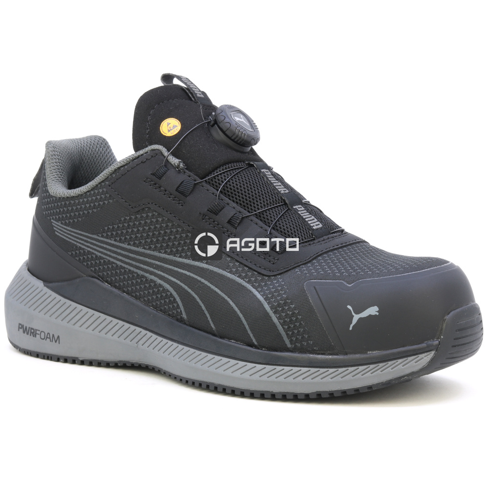 detail PUMA Slide DISC S1P ESD černá pánská pracovní polobotka rychlozavazovací