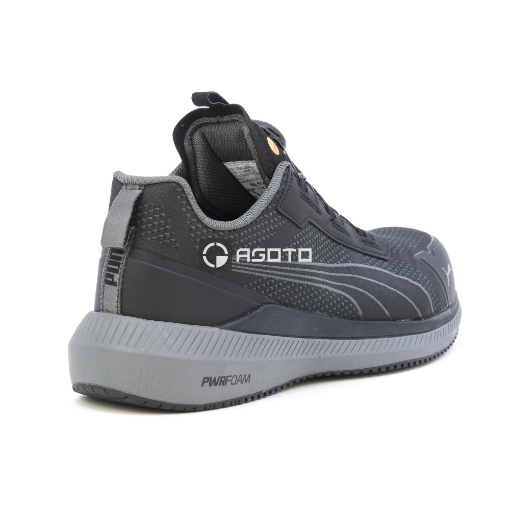 detail PUMA Slide DISC S1P ESD černá pánská pracovní polobotka rychlozavazovací