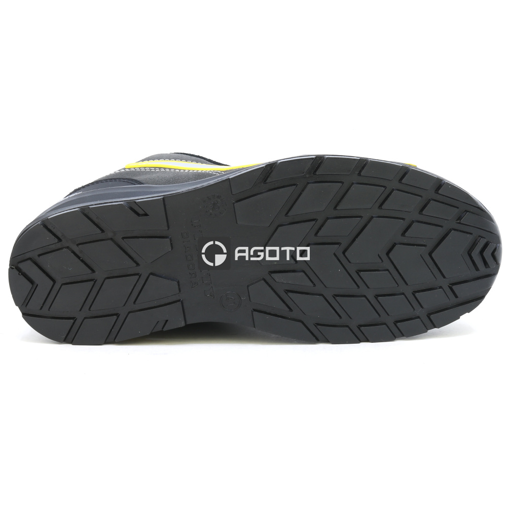 detail DIADORA Run low S3S černá pánská kožená pracovní obuv rychlozavazování BOA®