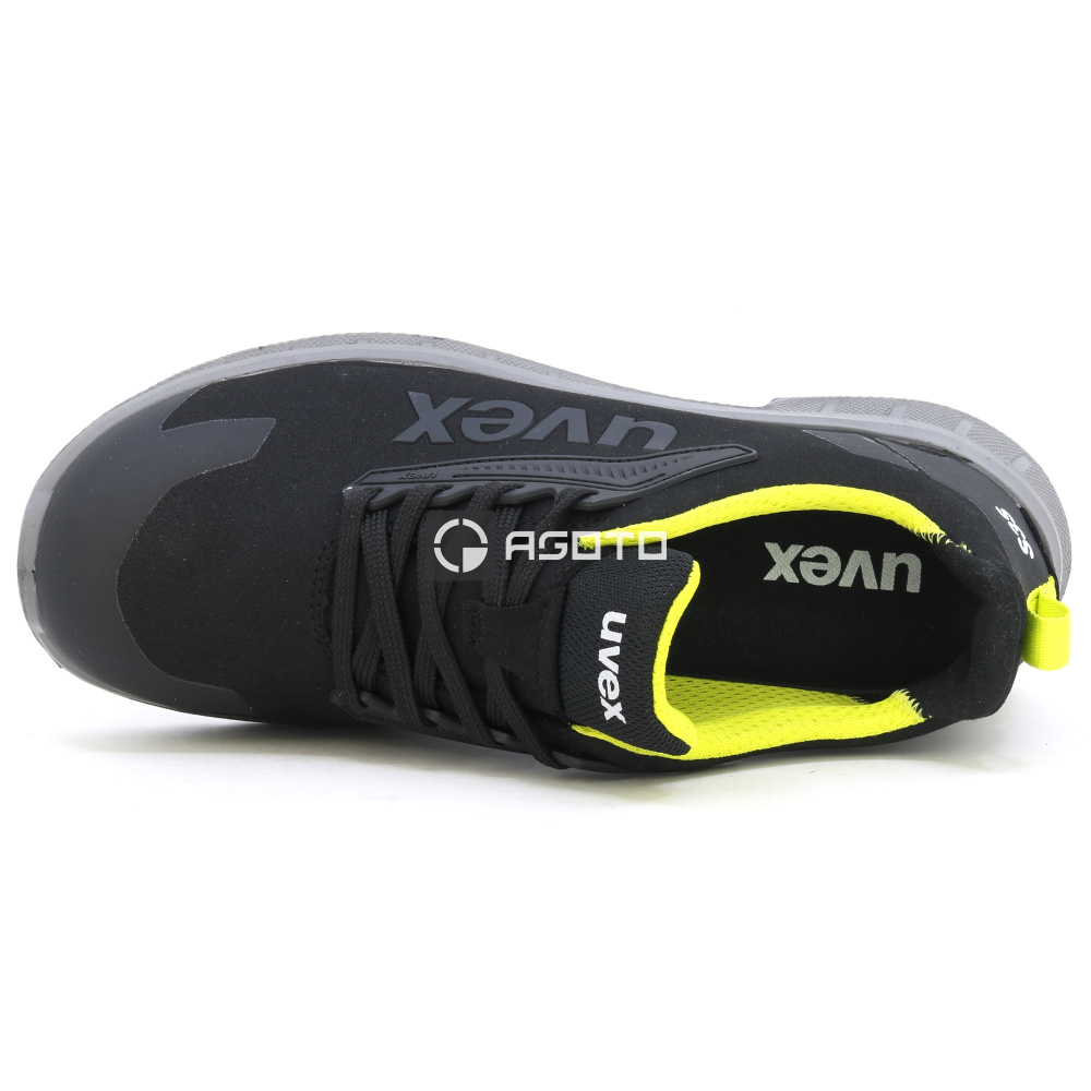 detail UVEX Trend 2 low S3S černá pánská kožená lehká a pohodlná pracovní obuv šíře 11