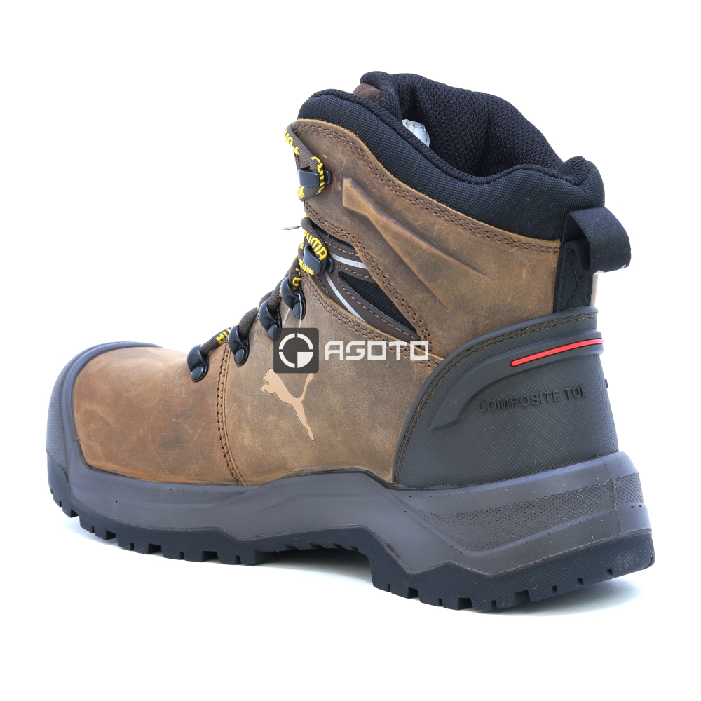 detail PUMA Iron HD Brown Mid S3 hnědá pánská pracovní obuv