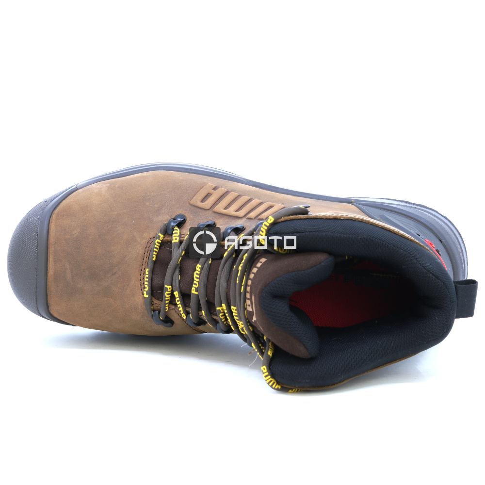 detail PUMA Iron HD Brown Mid S3 hnědá pánská pracovní obuv