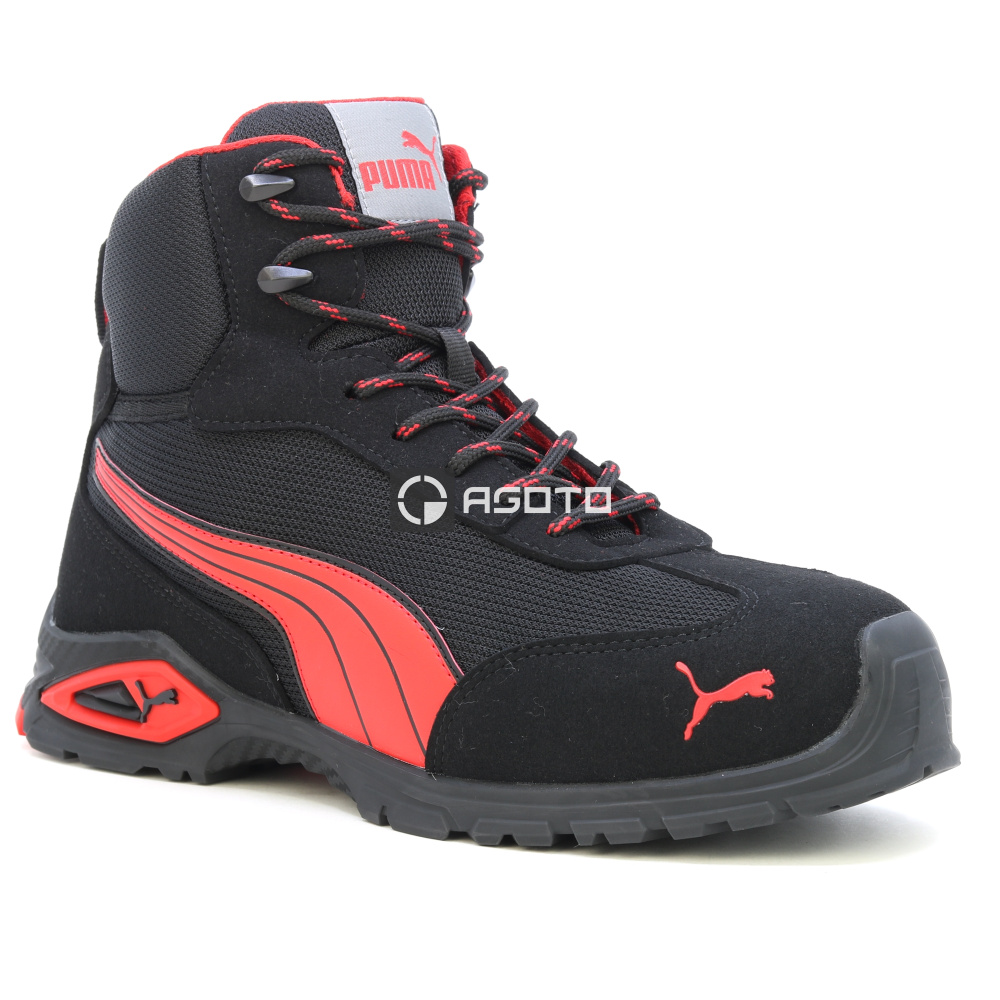 detail PUMA Madrid Mid S1P černá pánská pracovní obuv