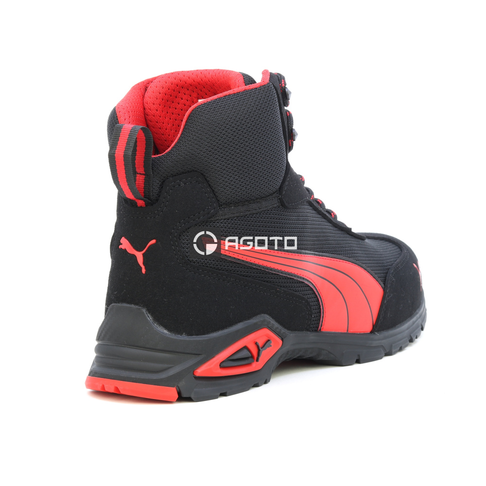 detail PUMA Madrid Mid S1P černá pánská pracovní obuv