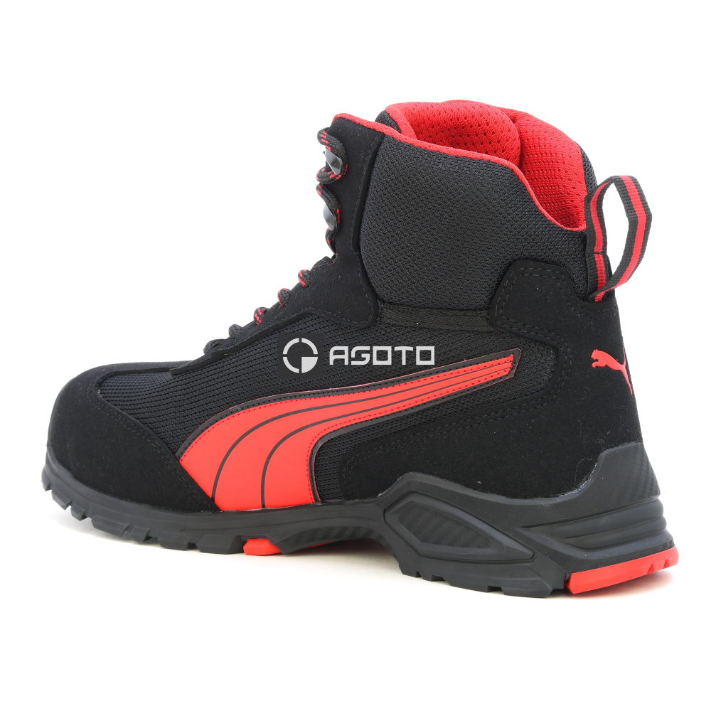 detail PUMA Madrid Mid S1P černá pánská pracovní obuv