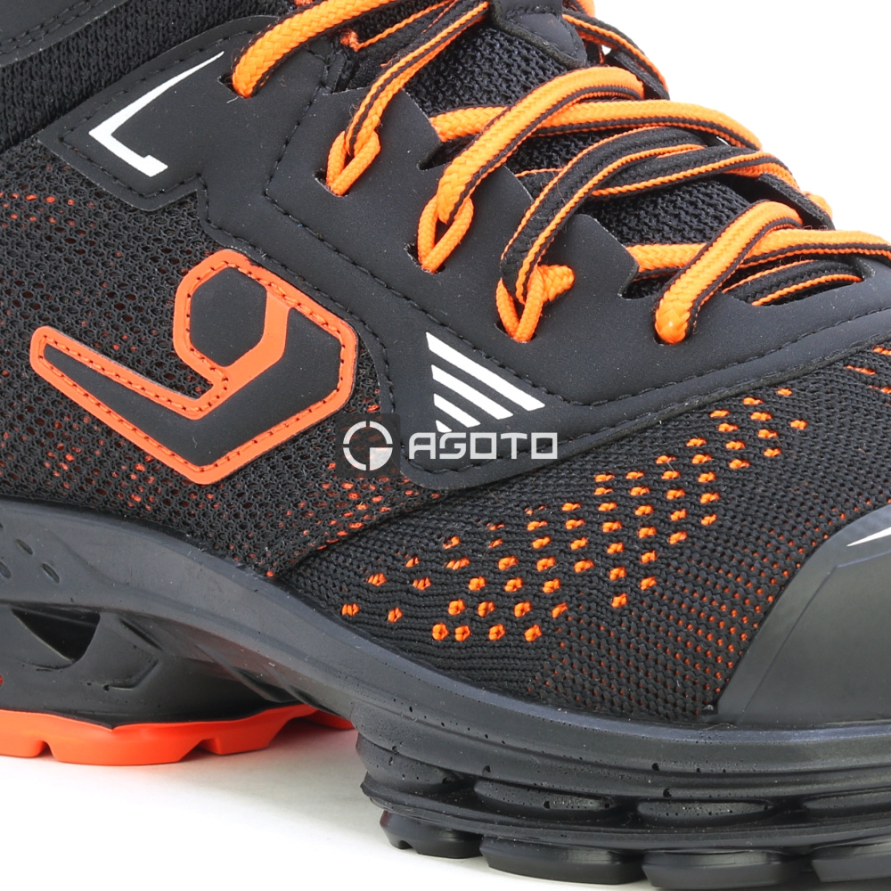 detail BASE Paris S1P černá pánská pracovní obuv AirTech podrážka antistres