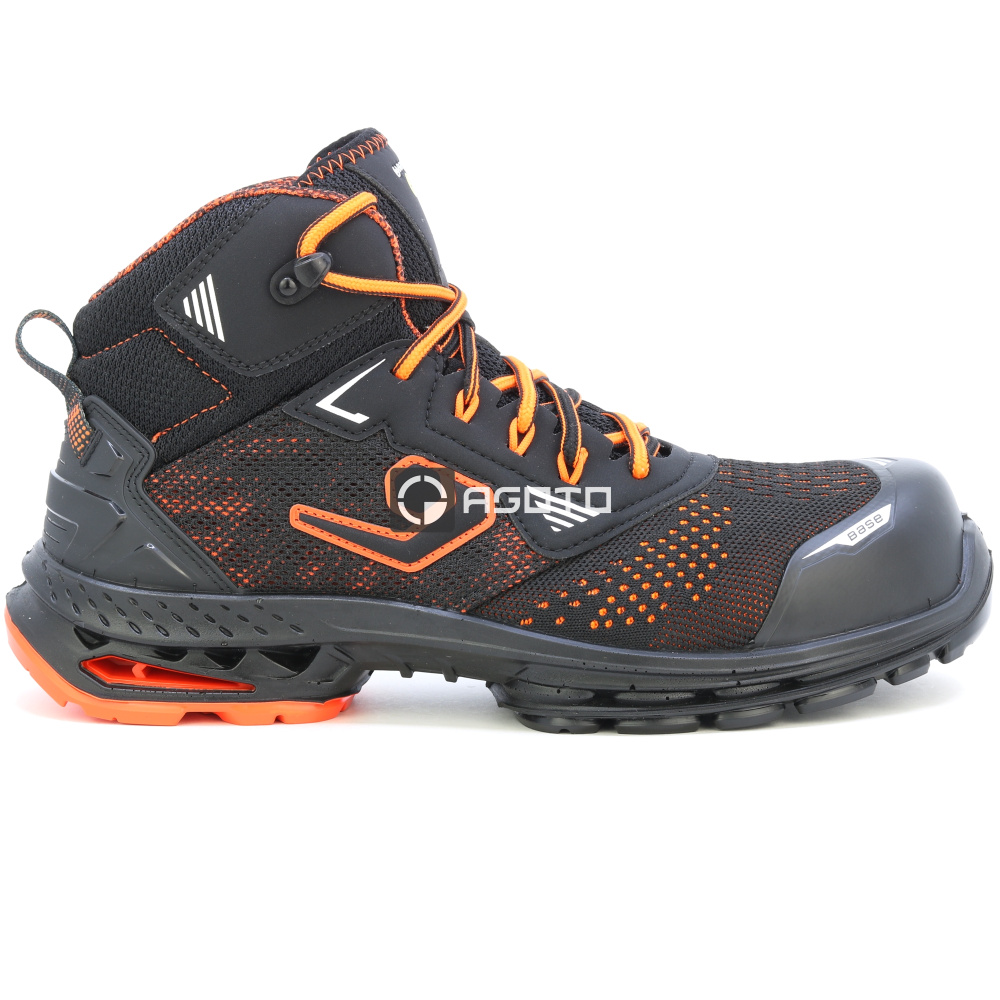 detail BASE Paris S1P černá pánská pracovní obuv AirTech podrážka antistres