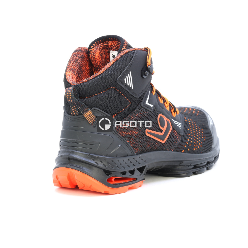 detail BASE Paris S1P černá pánská pracovní obuv AirTech podrážka antistres