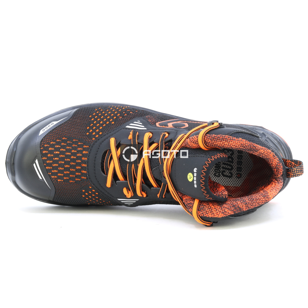 detail BASE Paris S1P černá pánská pracovní obuv AirTech podrážka antistres