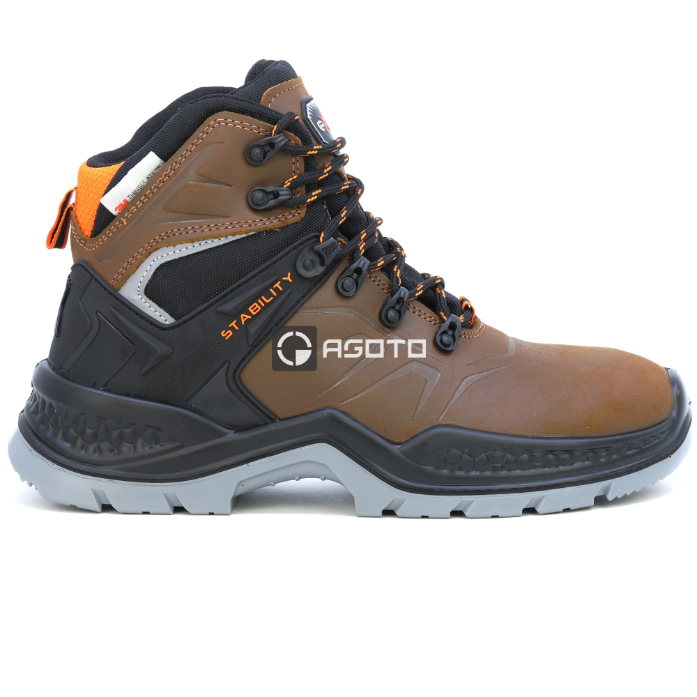 detail EXENA Everest Brown S3 hnědá pánská pracovní zimní obuv 3M Thinsulate
