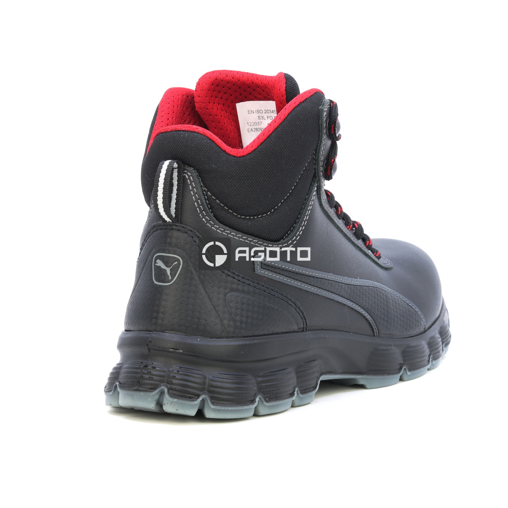 detail PUMA Condor Mid S3 ESD černá pánská pracovní obuv
