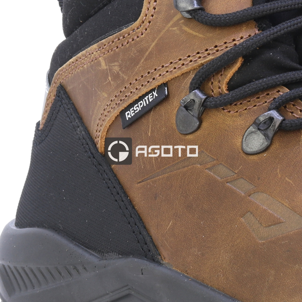 detail BICAP Argine Mid S7S hnědá pánská kožená pracovní obuv s membránou Respitex®