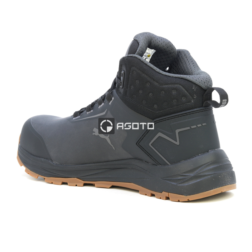 detail PUMA Fusion Mid S3 černá pánská odlehčená pracovní obuv, membrána CTX