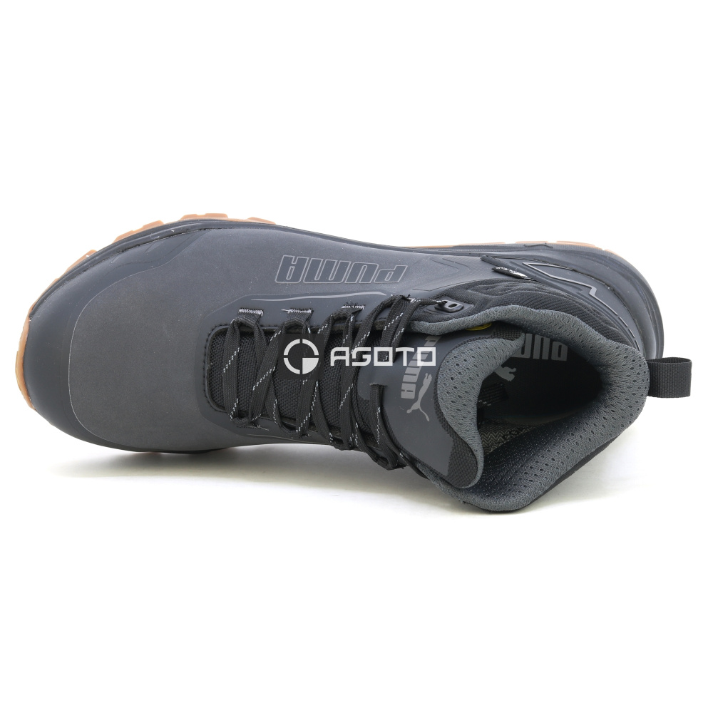 detail PUMA Fusion Mid S3 černá pánská odlehčená pracovní obuv, membrána CTX