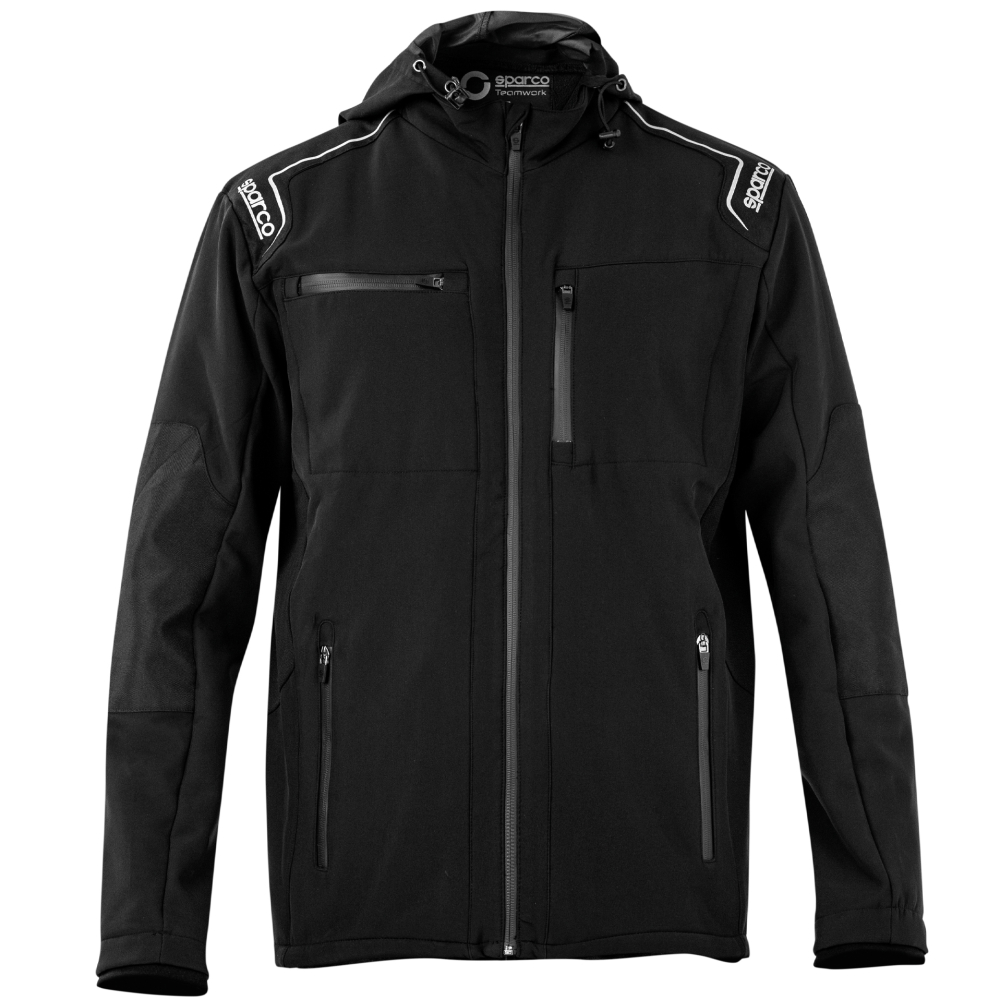 detail SPARCO Seattle černá pánská pracovní softshell bunda