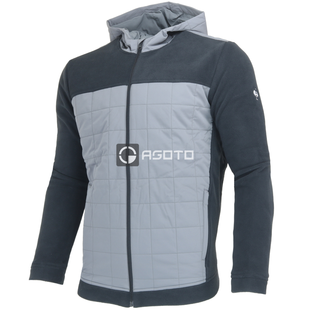 detail Engelbert Strauss Concrete Hybrid fleece šedá pánská bunda