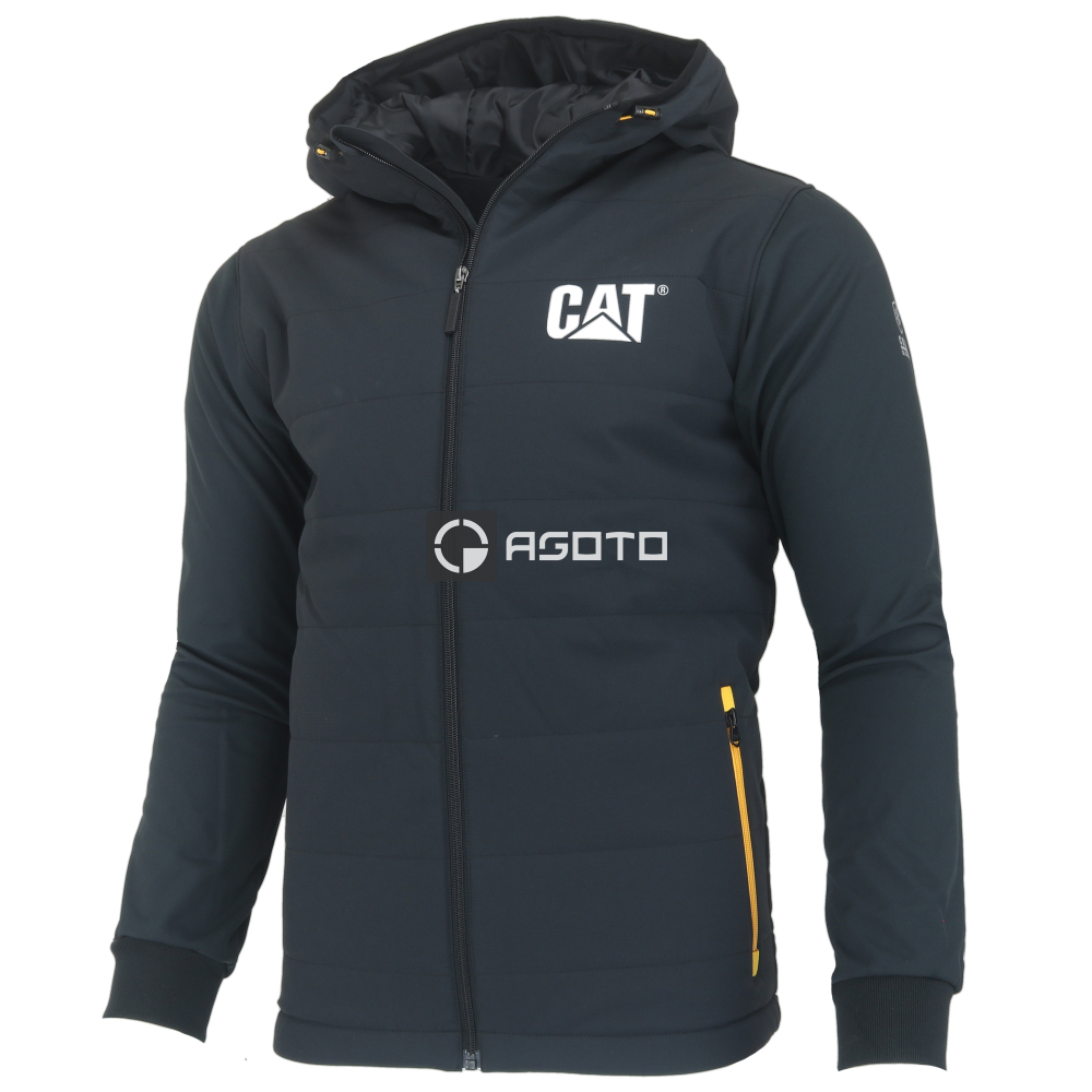 detail CATERPILLAR Tech Hybrid černá pánská zateplená bunda