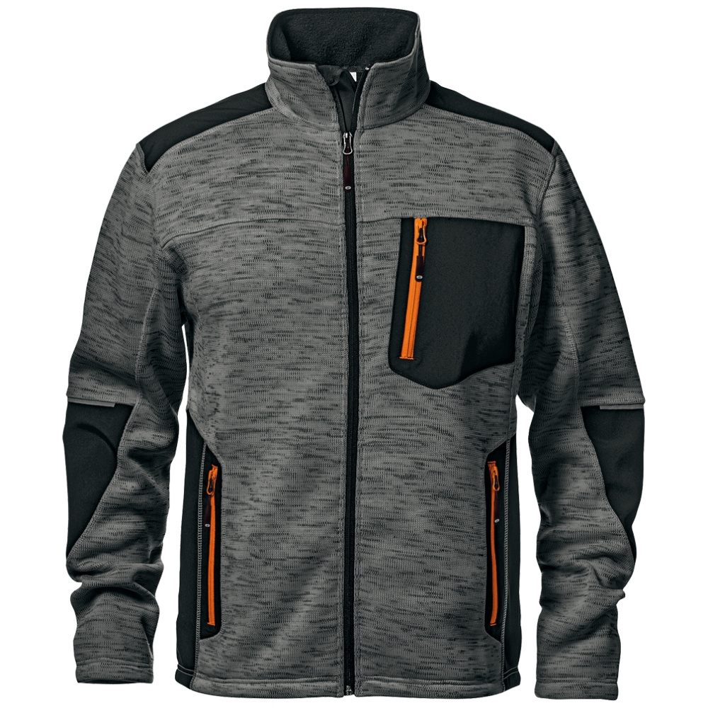 detail SIR Fighter Melange šedá pánská pletená bunda