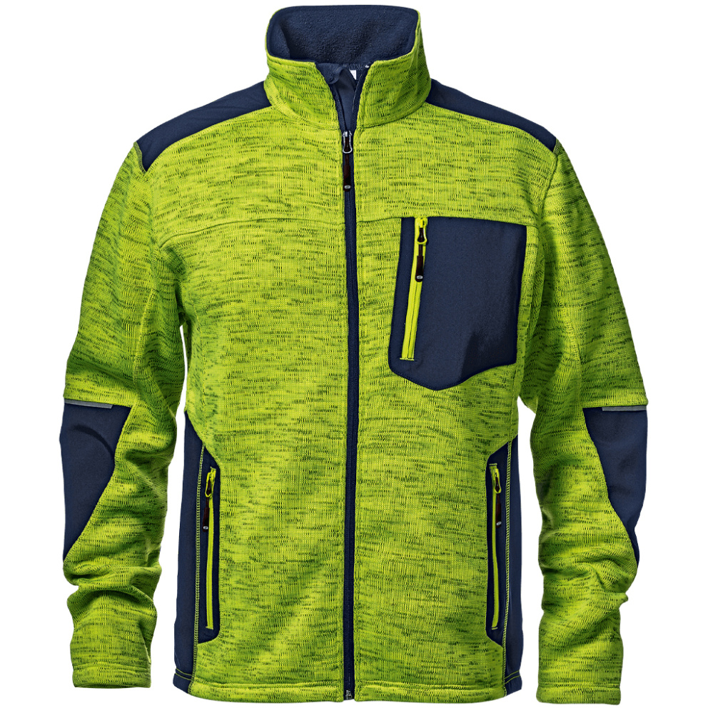 detail SIR Fighter Melange žlutá pánská pletená bunda