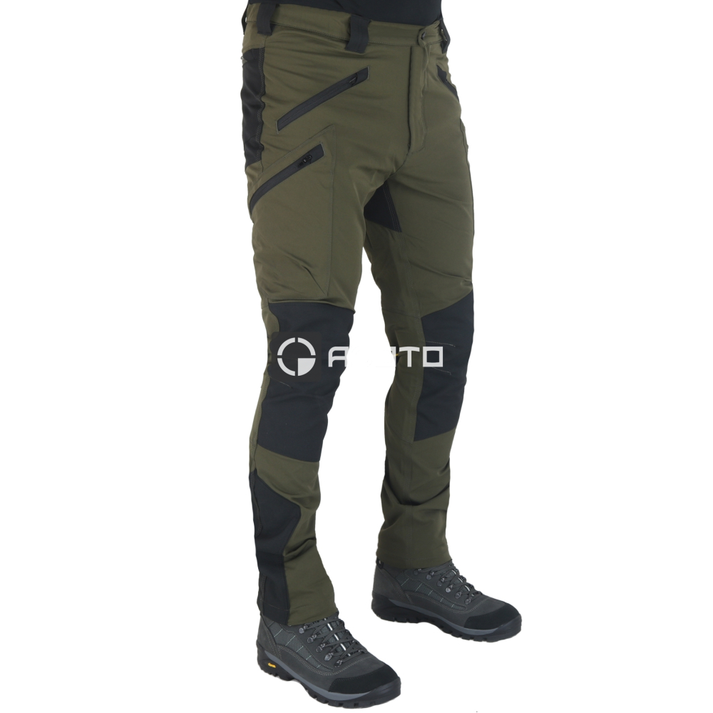 detail COFRA Elten Stretch hnědé pánské prémiové slim kalhoty