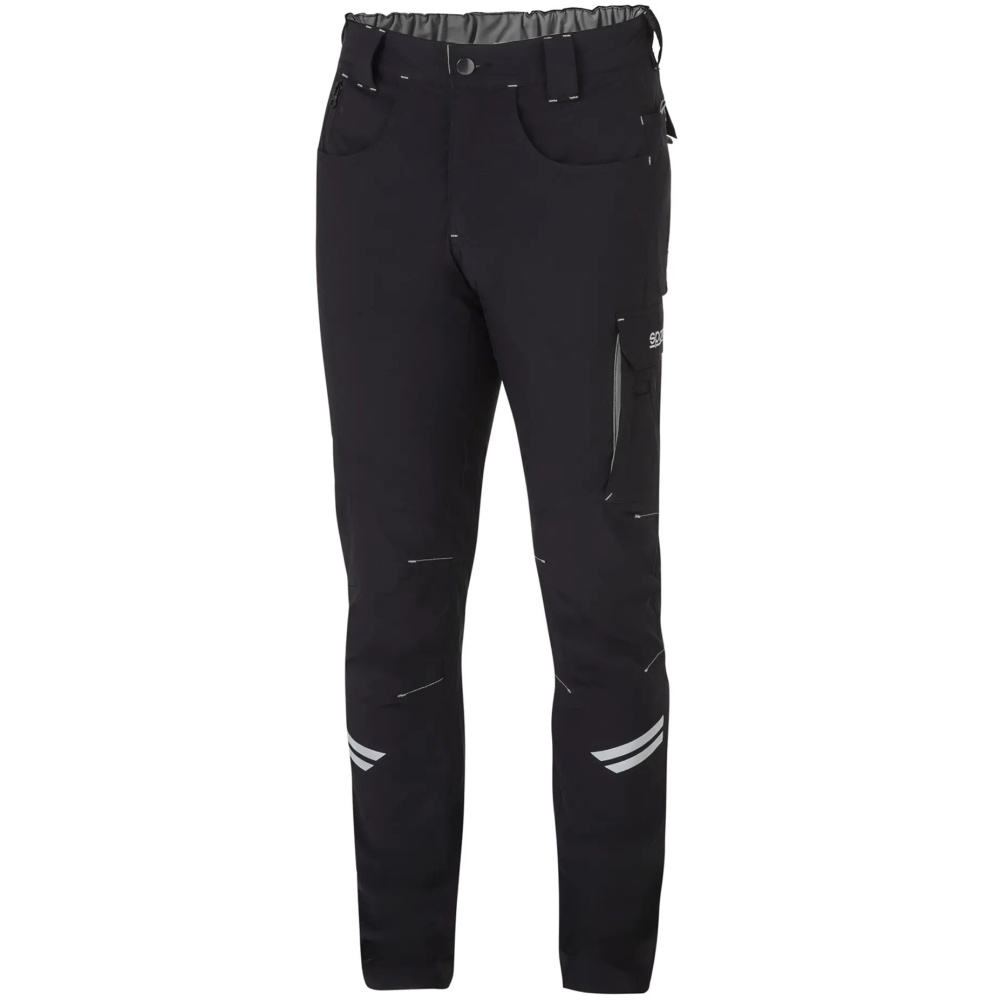 detail SPARCO Kansas černé pánské softshell kalhoty