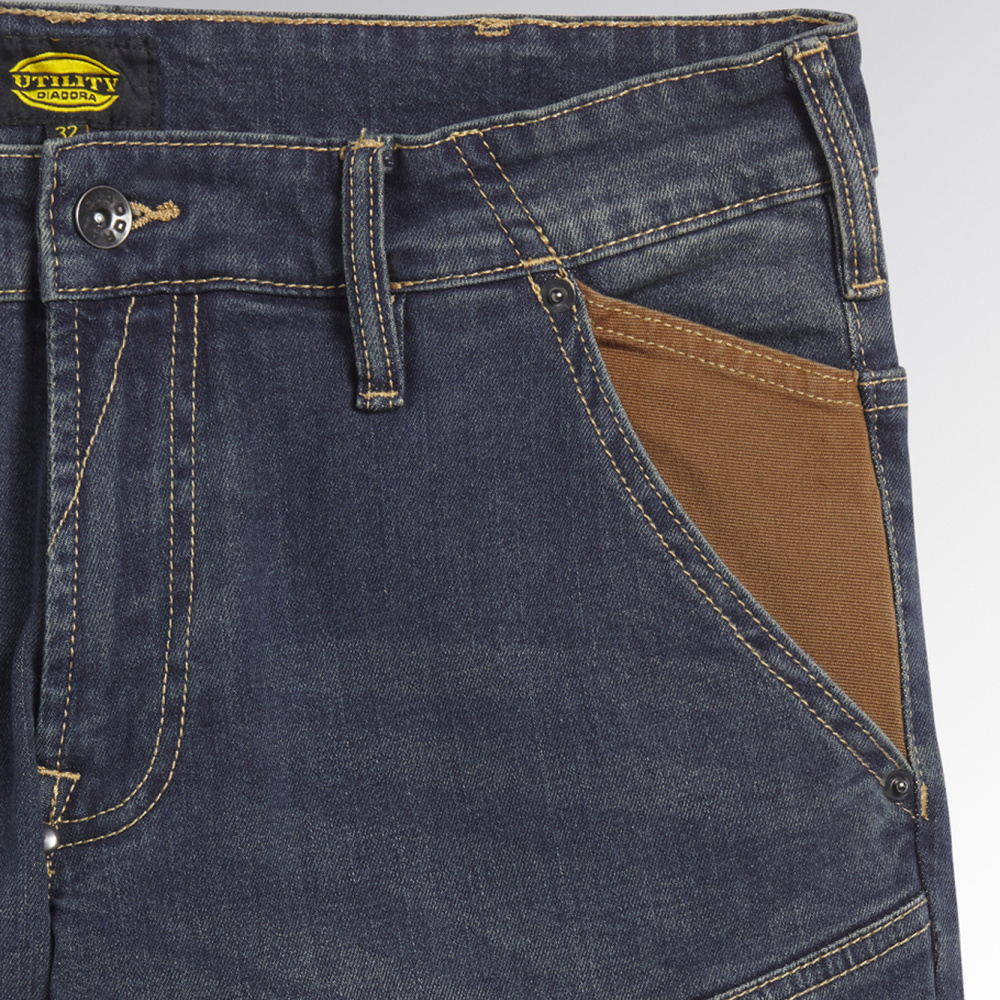 detail DIADORA Stone Plus modré pánské kalhoty Jeans Stretch