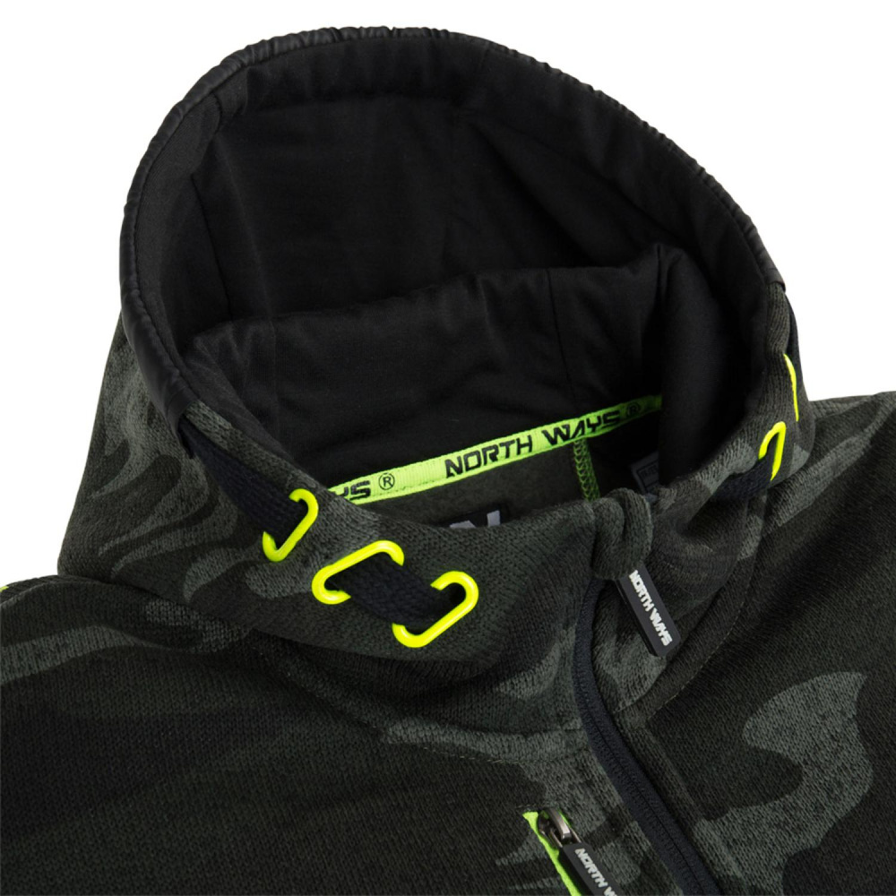 detail NORTH WAYS Botta zelená pánská mikina maskáč