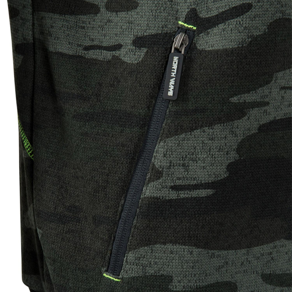 detail NORTH WAYS Botta zelená pánská mikina maskáč