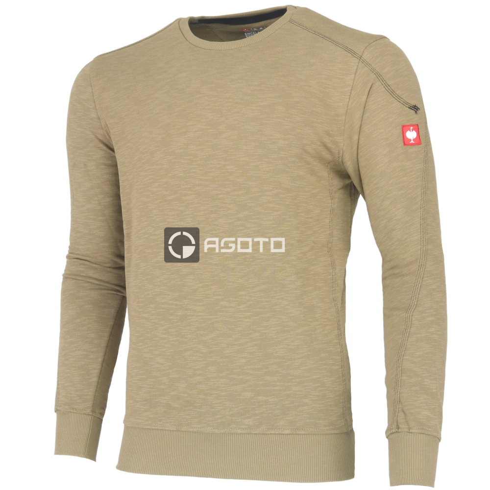 detail Engelbert Strauss Slub béžová pánská pracovní mikina 100% Ba