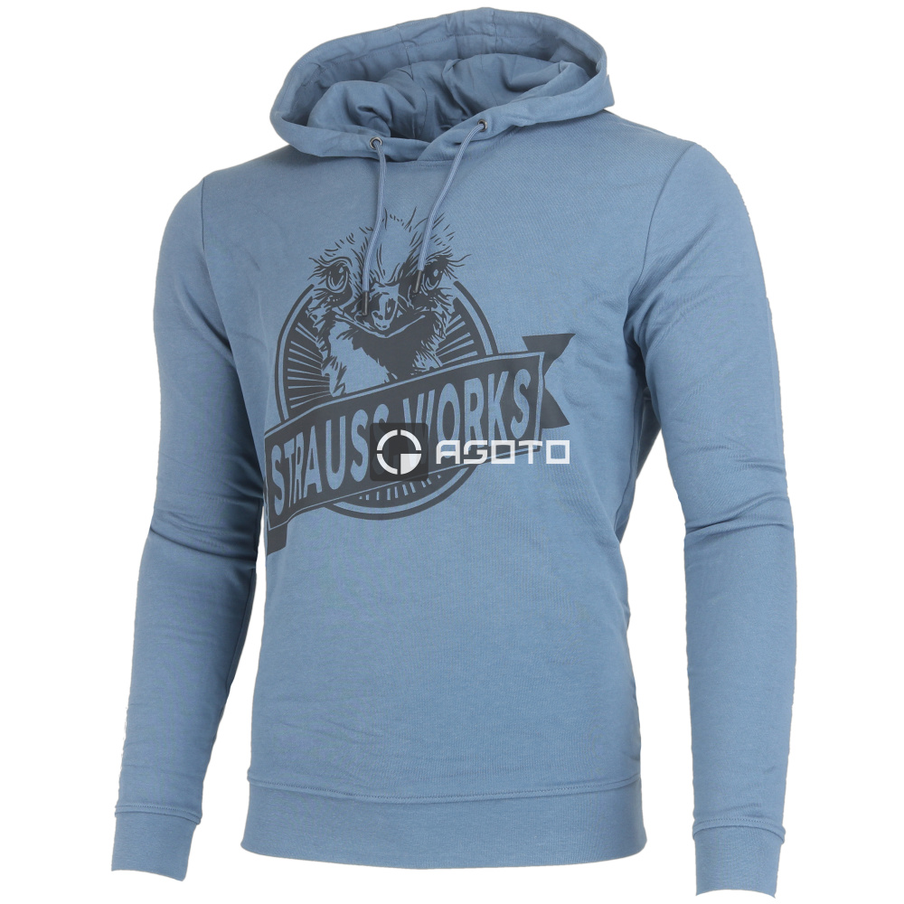 detail Engelbert Strauss E.S. Works modrá pánská mikina s kapucí 100% Ba