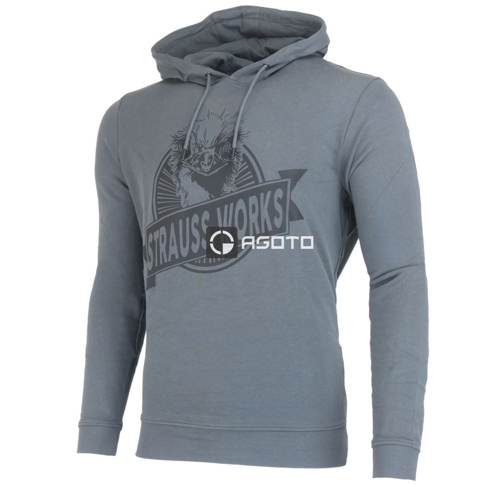 detail Engelbert Strauss E.S. Works šedá pánská mikina s kapucí 100% Ba