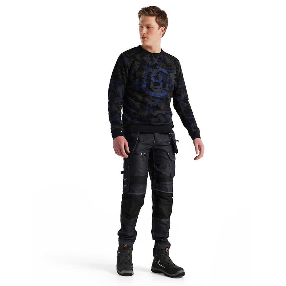 detail BLAKLADER Sweden Limited Edition šedá pánská mikina 100% Ba