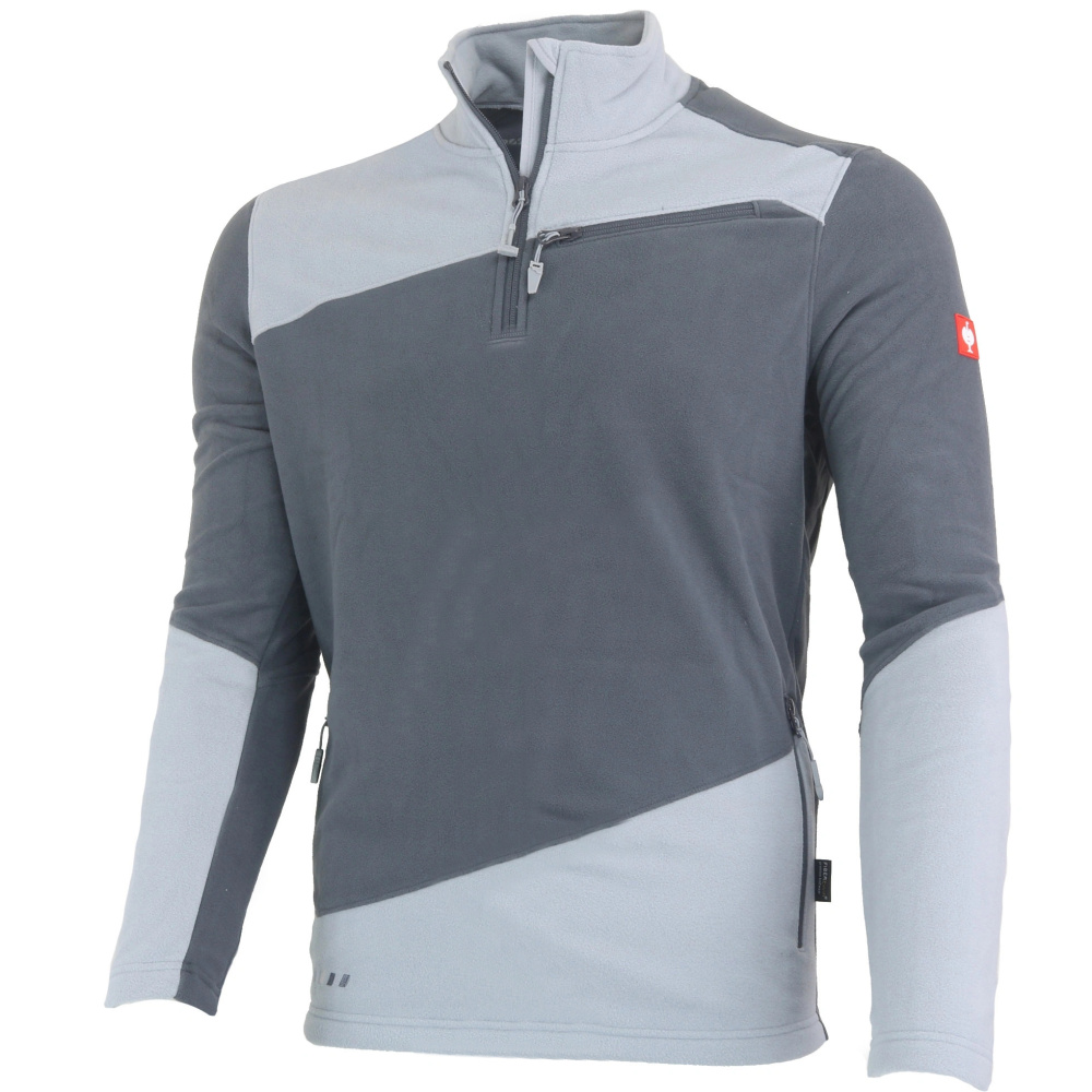 detail Engelbert Strauss fleece šedá pánská mikina e.s. motion kr. zip