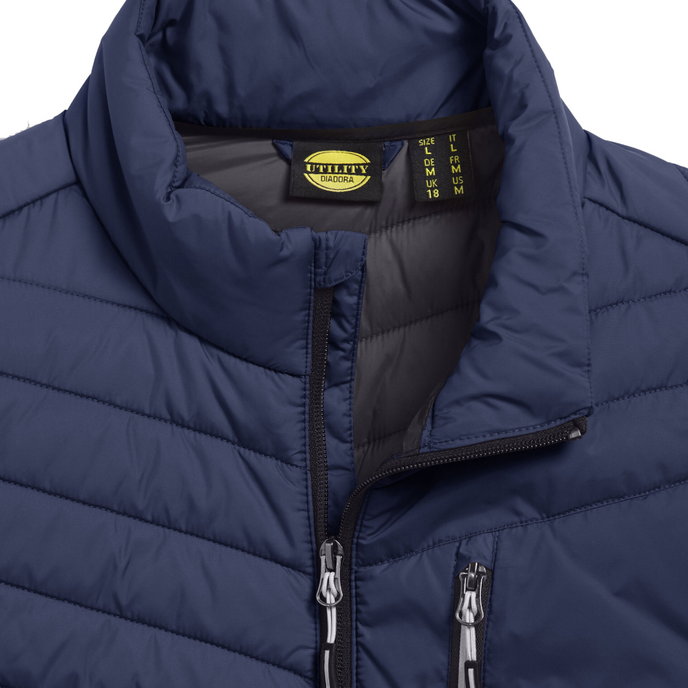 detail DIADORA Oslo modrá pánská pracovní prošívaná vesta
