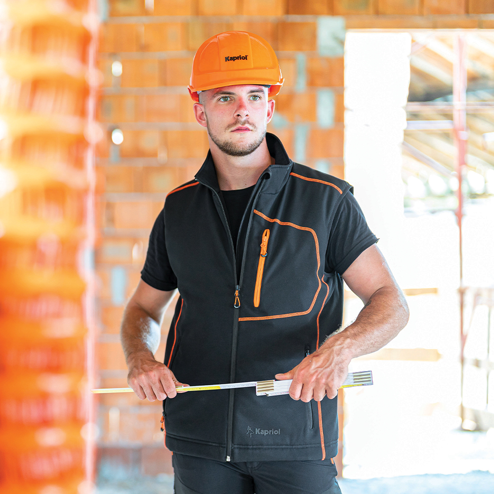 detail KAPRIOL Dynamic černá pánská softshell zateplená vesta