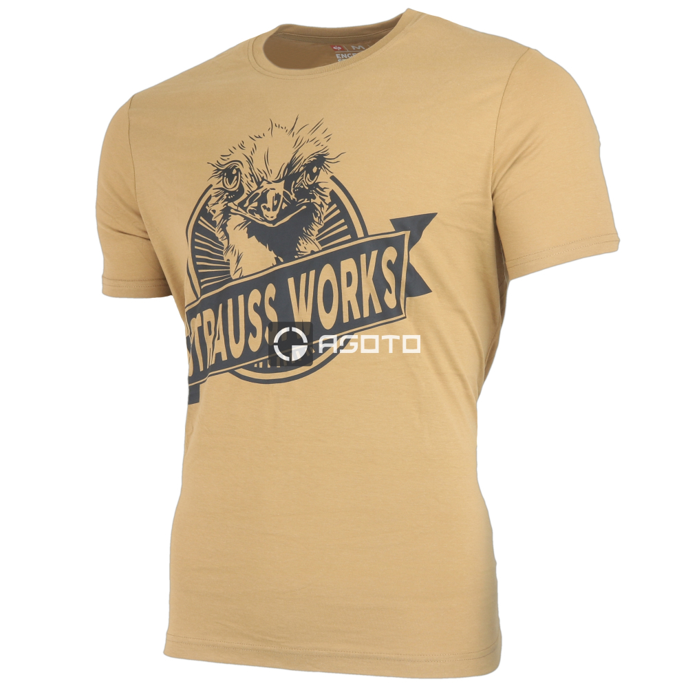detail Engelbert Strauss E.S. Works béžové pánské triko 100% Ba
