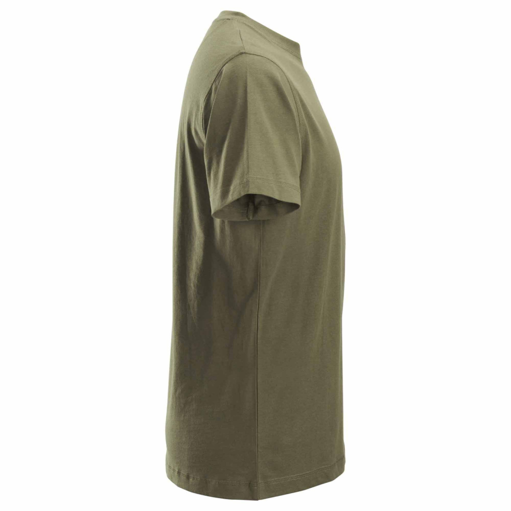 detail SNICKERS Classic olivové pánské triko 100% bavlna pohodlné a vzdušné