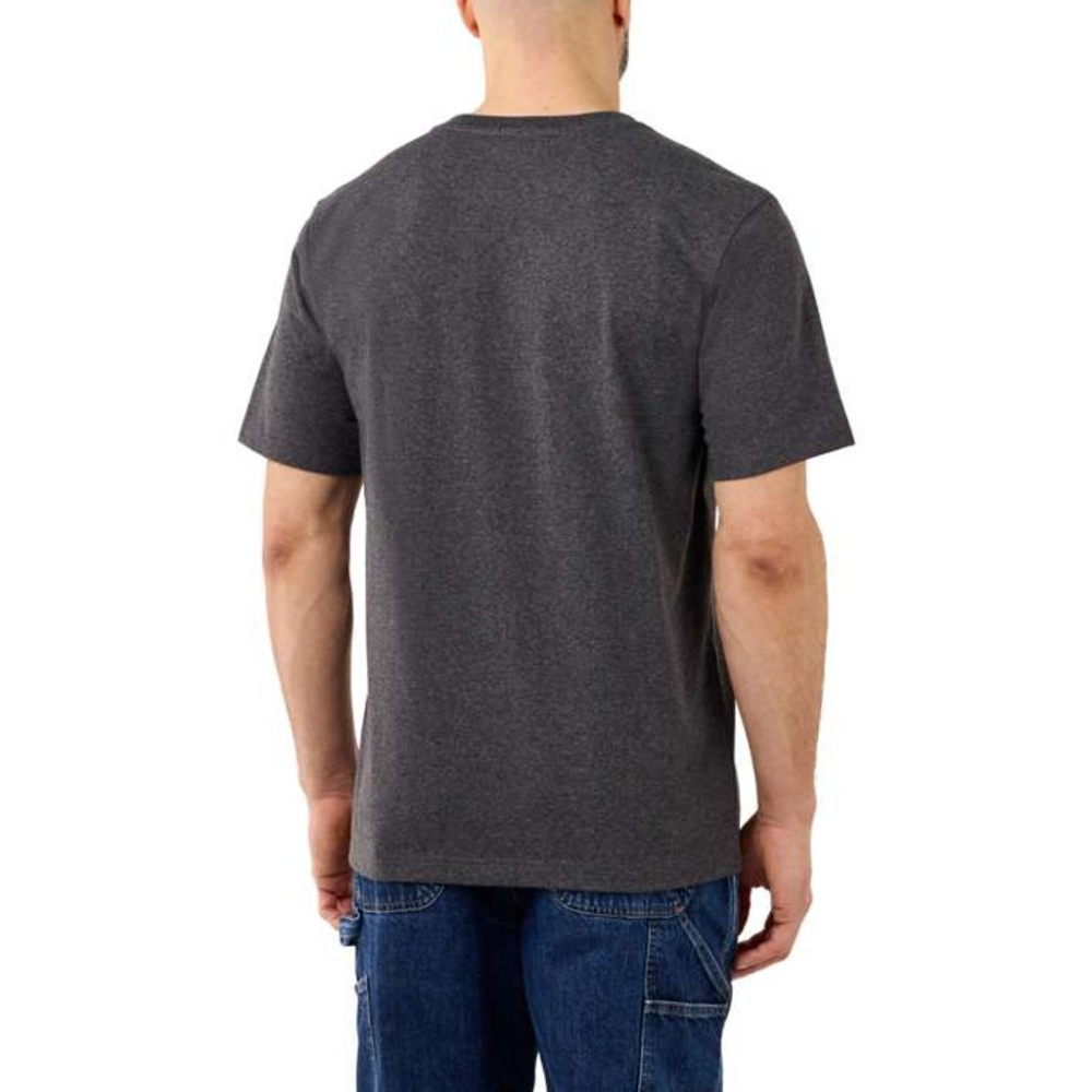 detail CARHARTT Pocket grey men’s cotton T shirt, loose modern fit, iconic brand