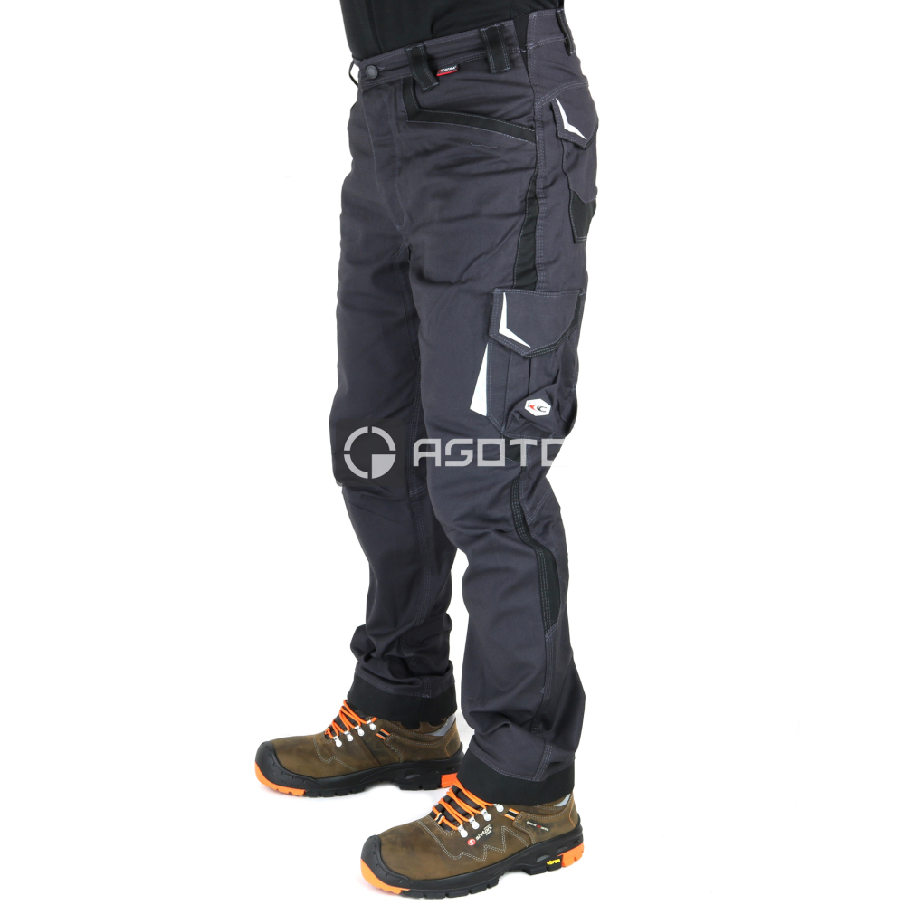 detail COFRA Barrerio Stretch pracovní kalhoty šedé