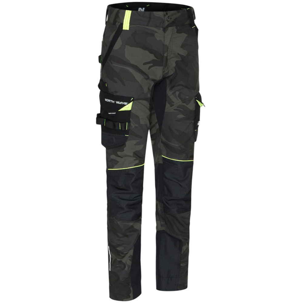 detail NORTH WAYS Mirage hnědé pánské pracovní kalhoty Premium Stretch