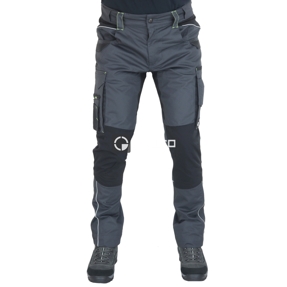 detail NORTH WAYS Kery Stretch šedé pánské pracovní kalhoty